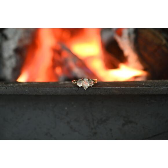 Raw gemstone ring Unique Engagement Ring Raw Diamond Ring Rough Natural Uncut - Picture 3 of 6